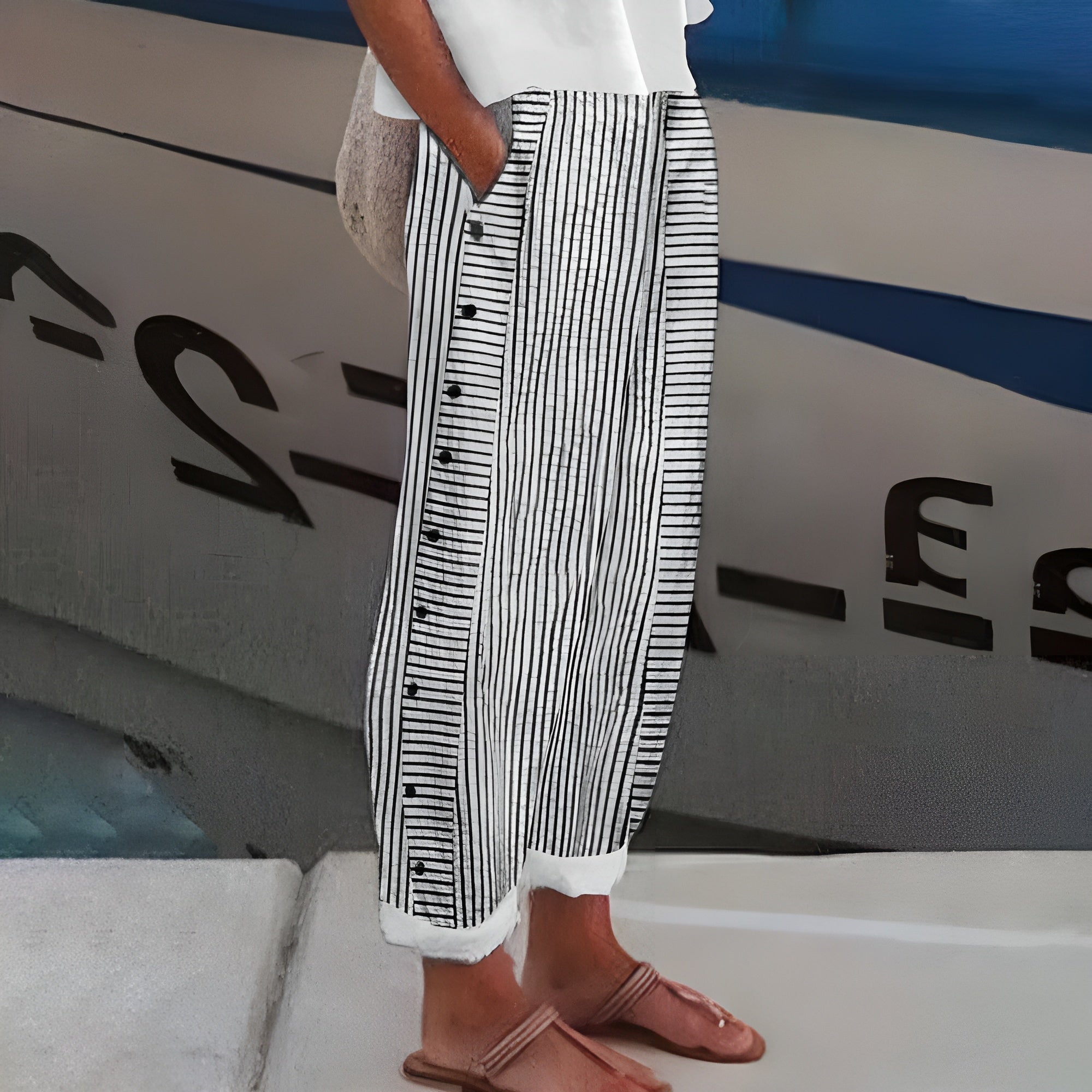 Abigail Women's Striped Wide Leg Trousers 2