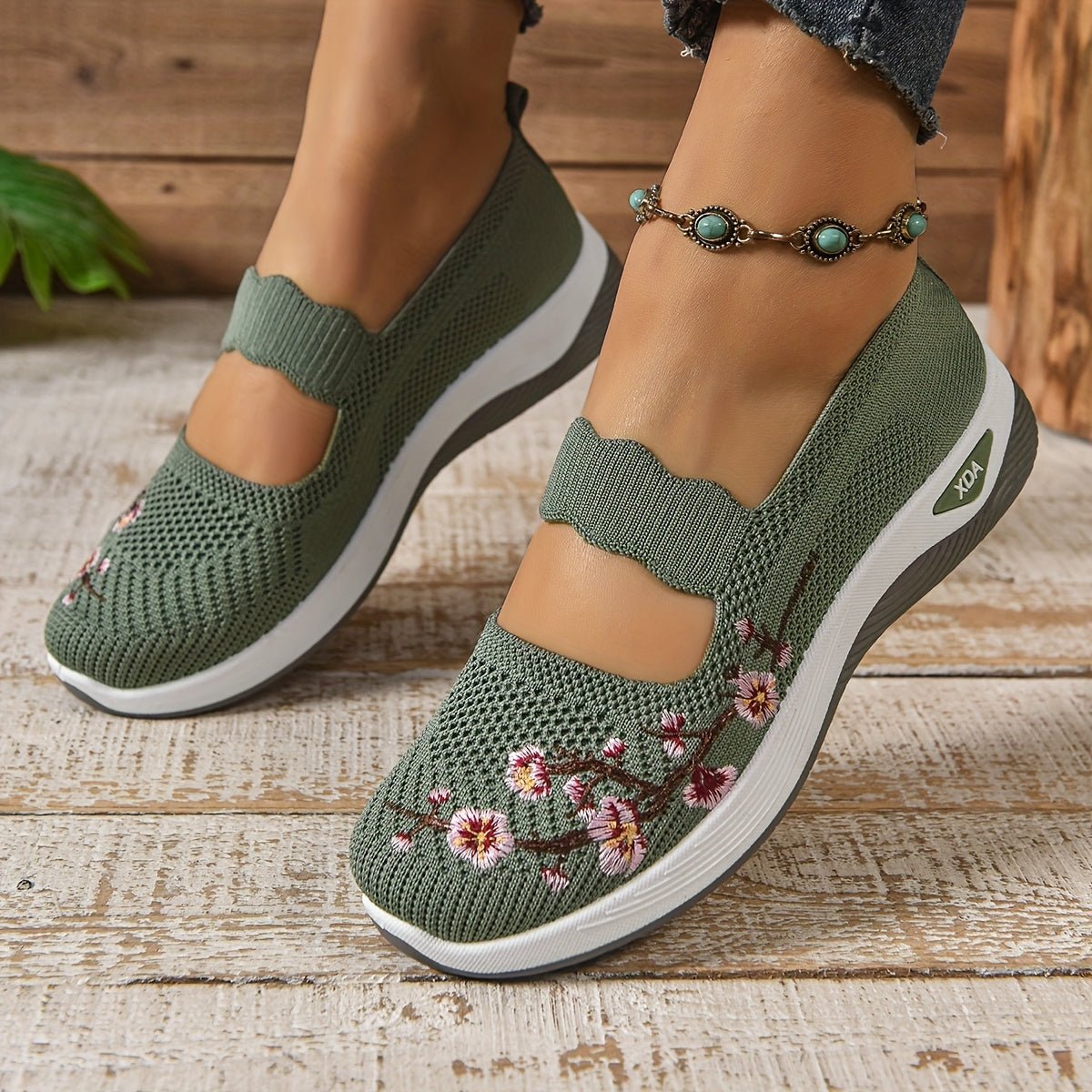 Women's Floral Mary Jane Sneakers