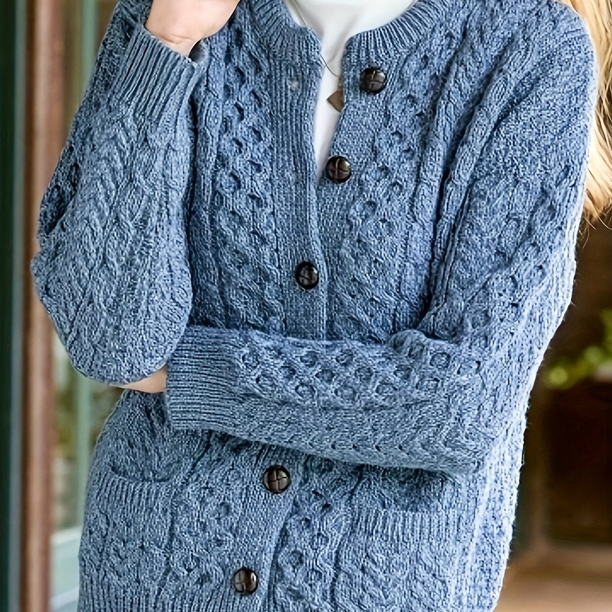 Women's Knit Cardigan - Sea Blue