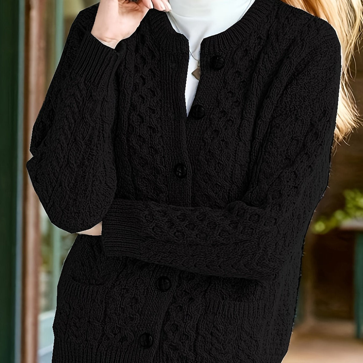 Women's Knit Cardigan - Black