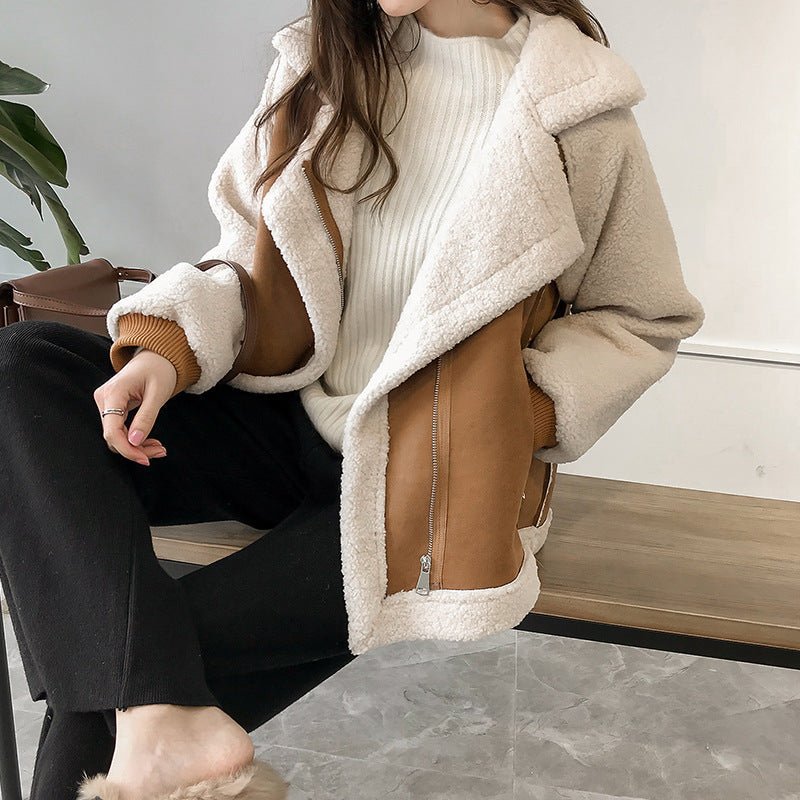 Women's Oversized Suede Moto Jacket