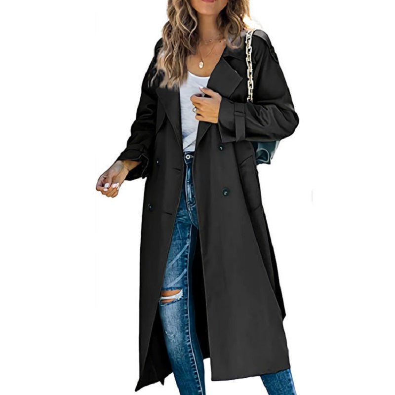 Women's Oversized Trench Coat - Black