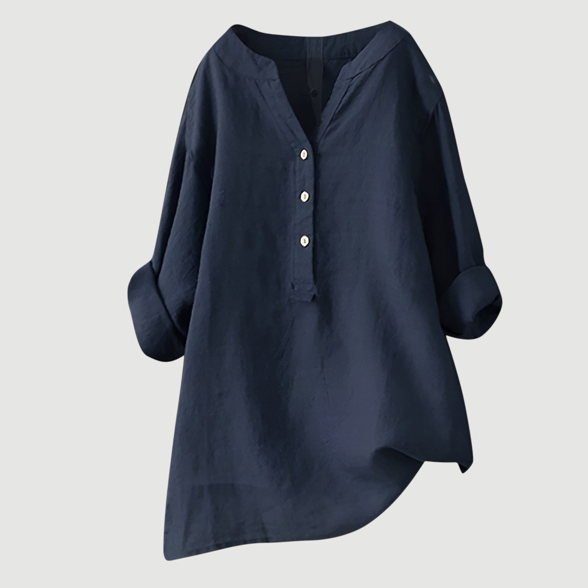 Women's Oversized Tunic Blouse - Navy Blue