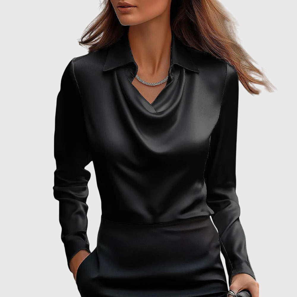Adelaide Women's Satin Collared Blouse 3