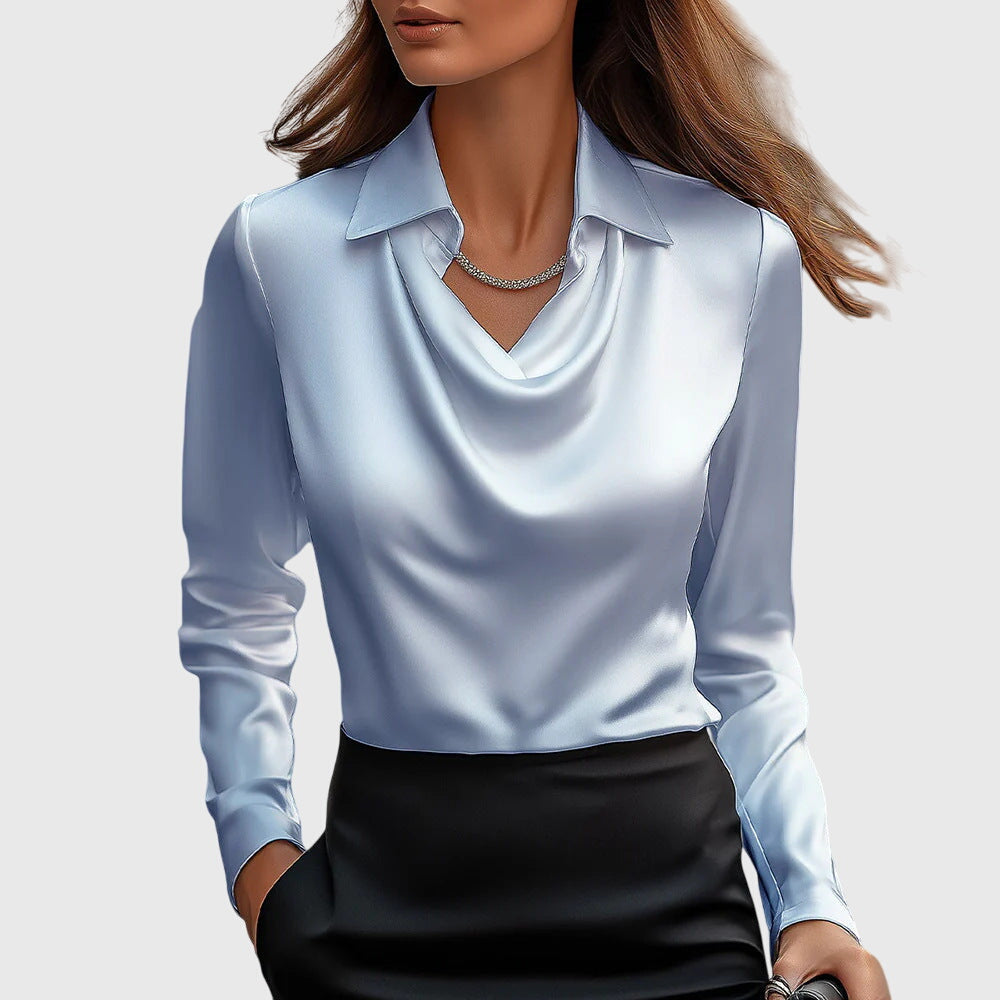 Adelaide Women's Satin Collared Blouse 4