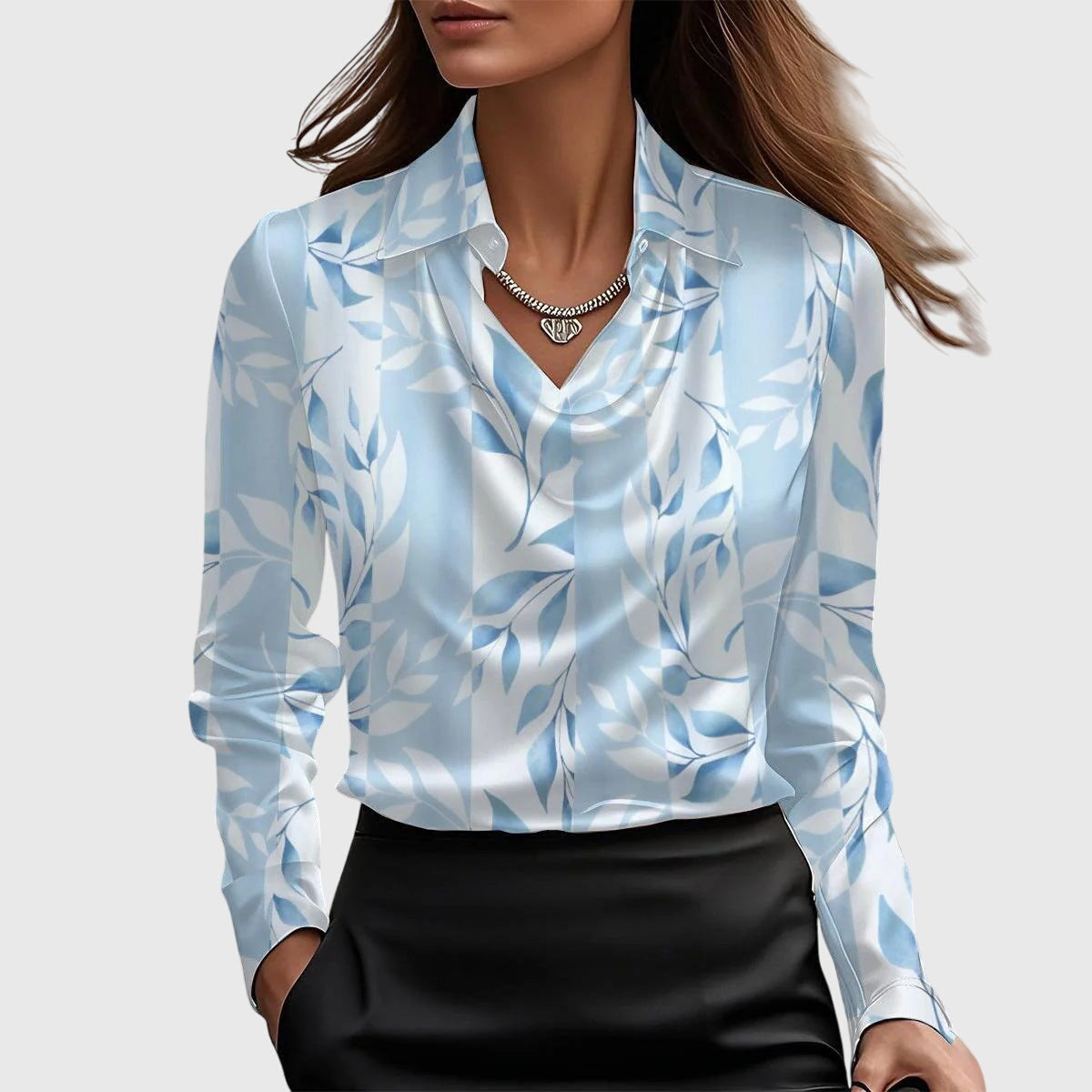 Adelaide Women's Satin Collared Blouse 5