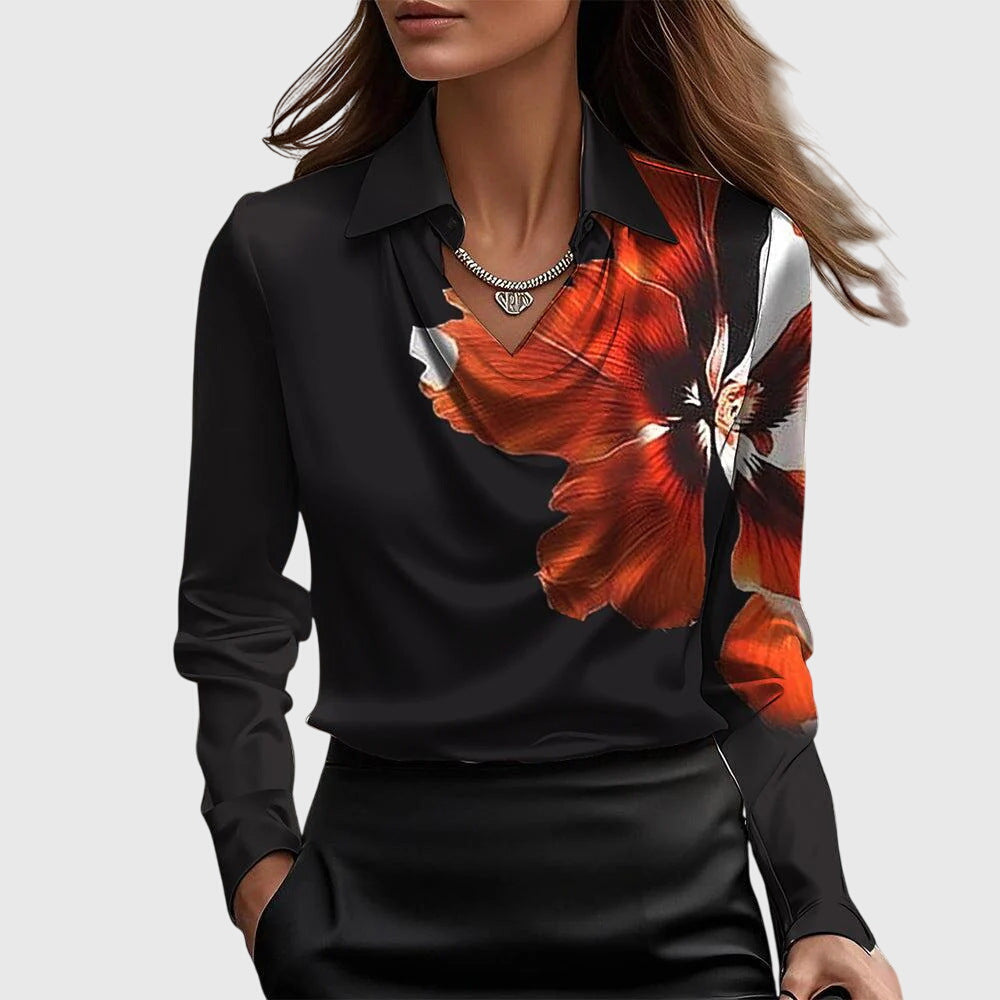 Adelaide Women's Satin Collared Blouse 6