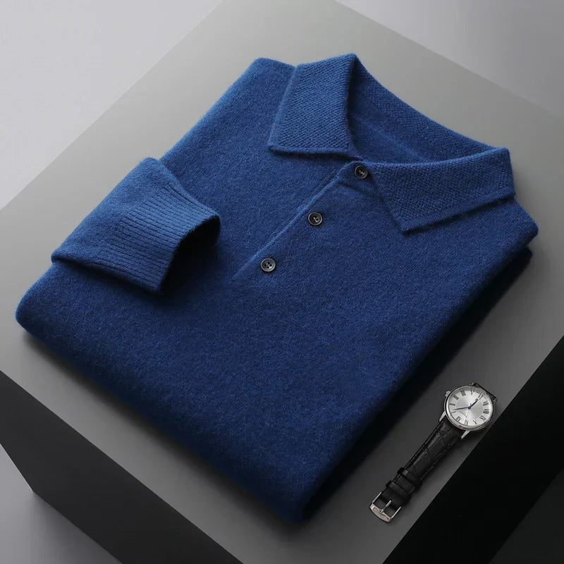 Alec Men's Wool Polo Sweater 4