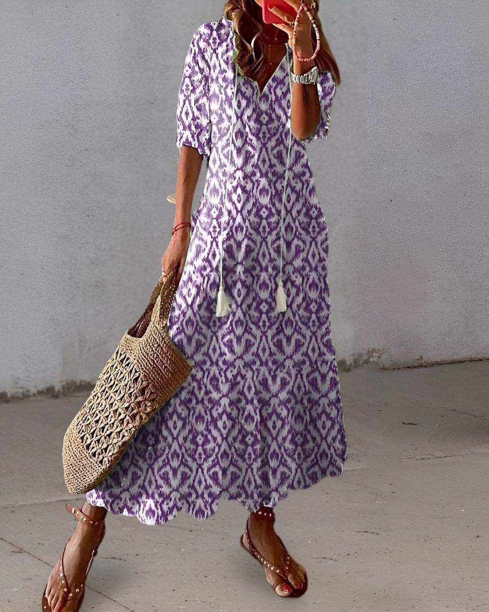 Alice Women's Printed V Neck Maxi Dress 3