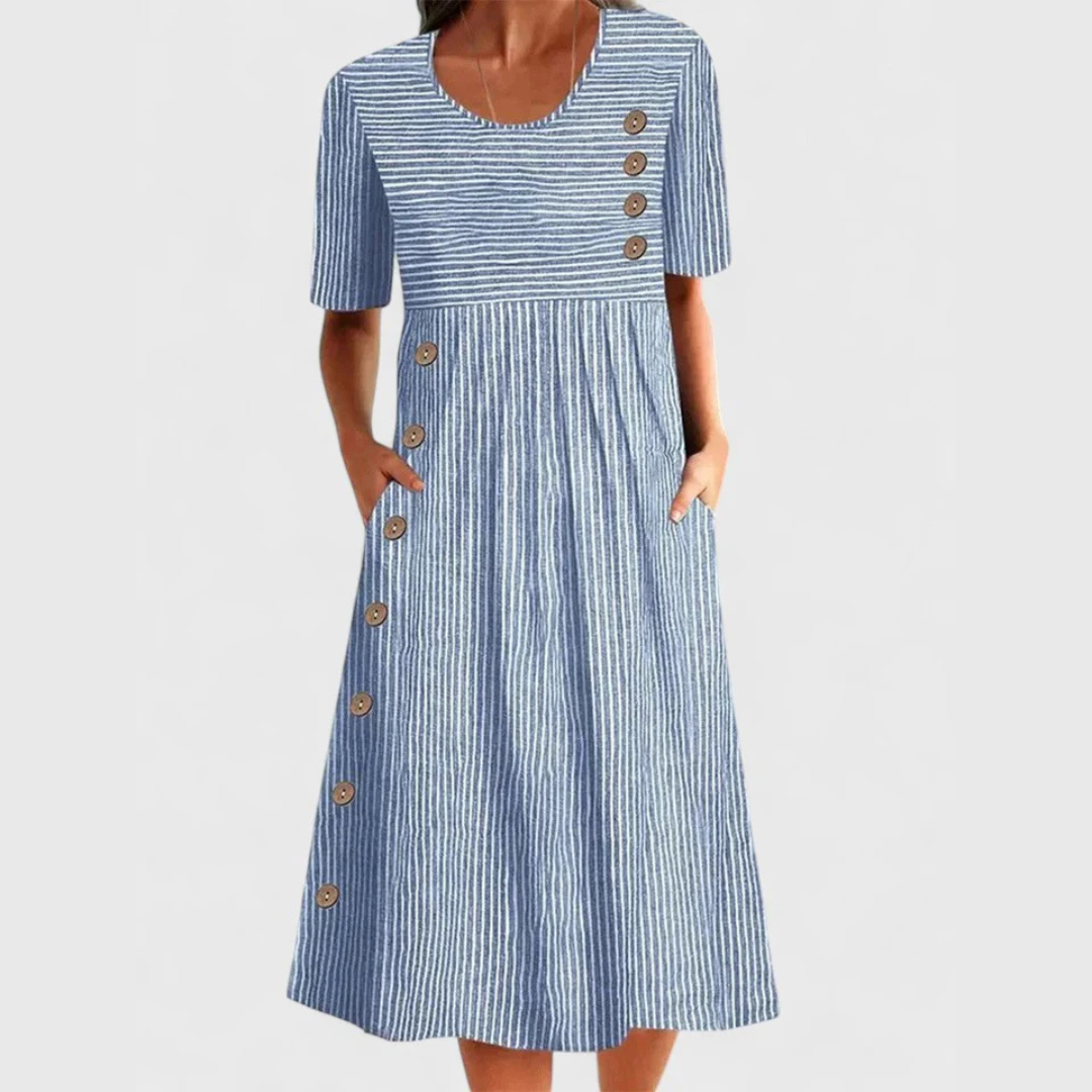 Alice Women's Striped Cotton Midi Dress 1