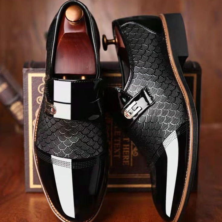 Andrew Men's Leather Monk Strap Dress Shoes 1
