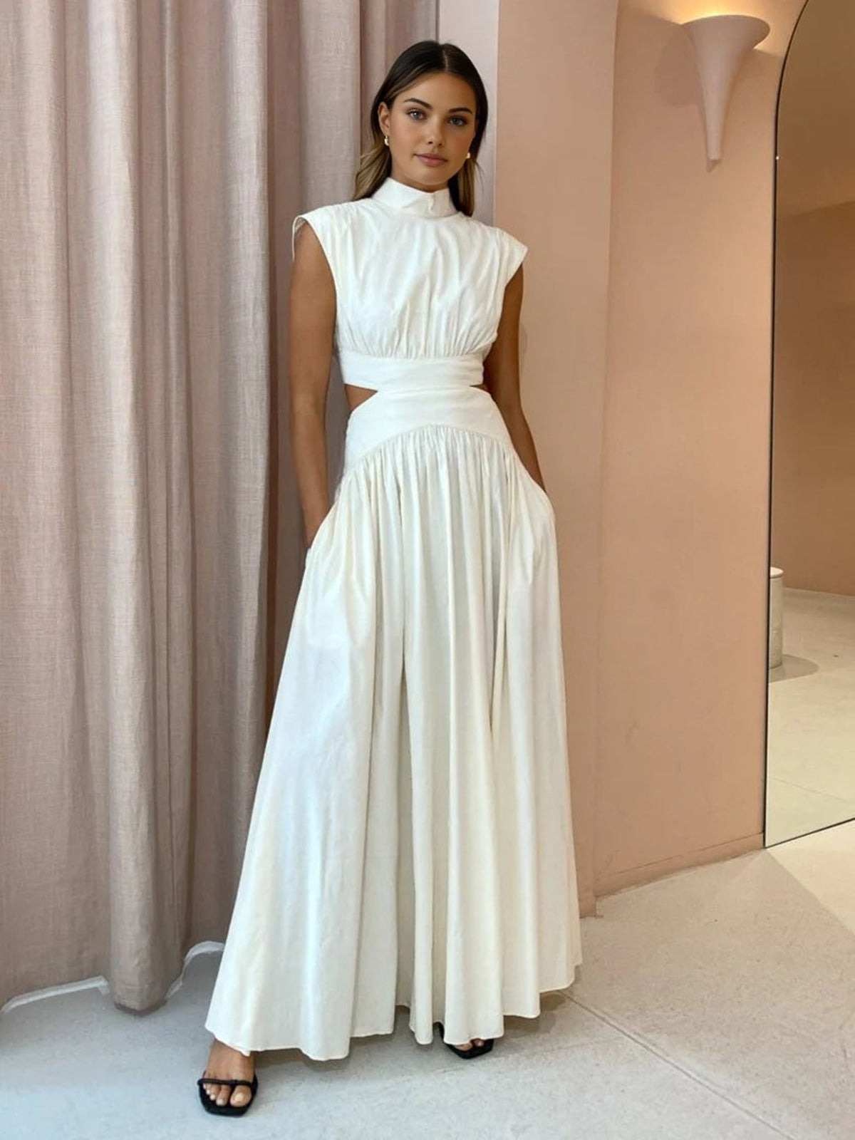 High Neck Formal Maxi Dress