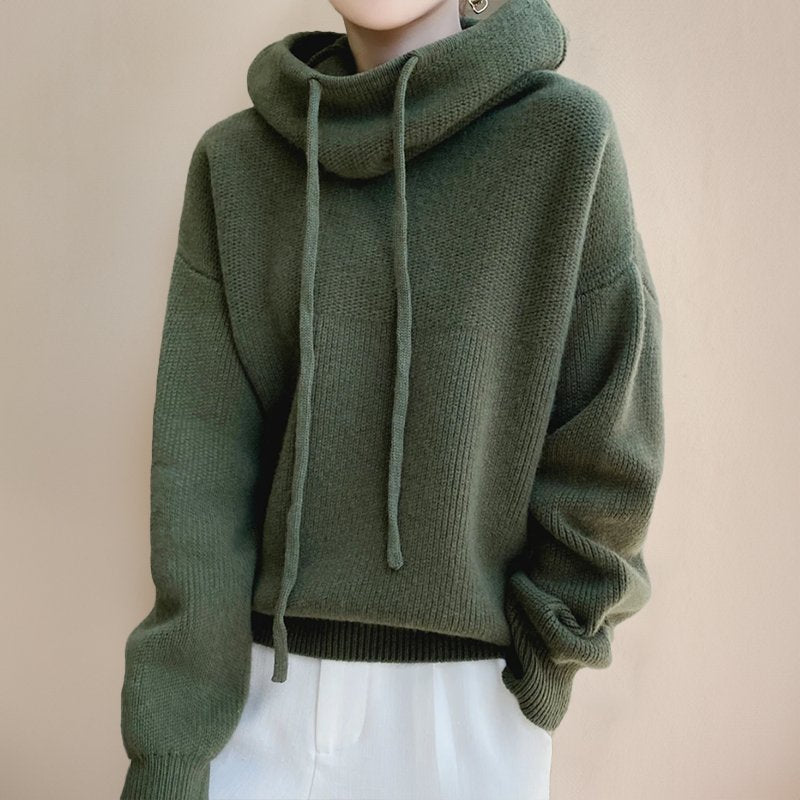 Women's Oversized Wool Hooded Sweater