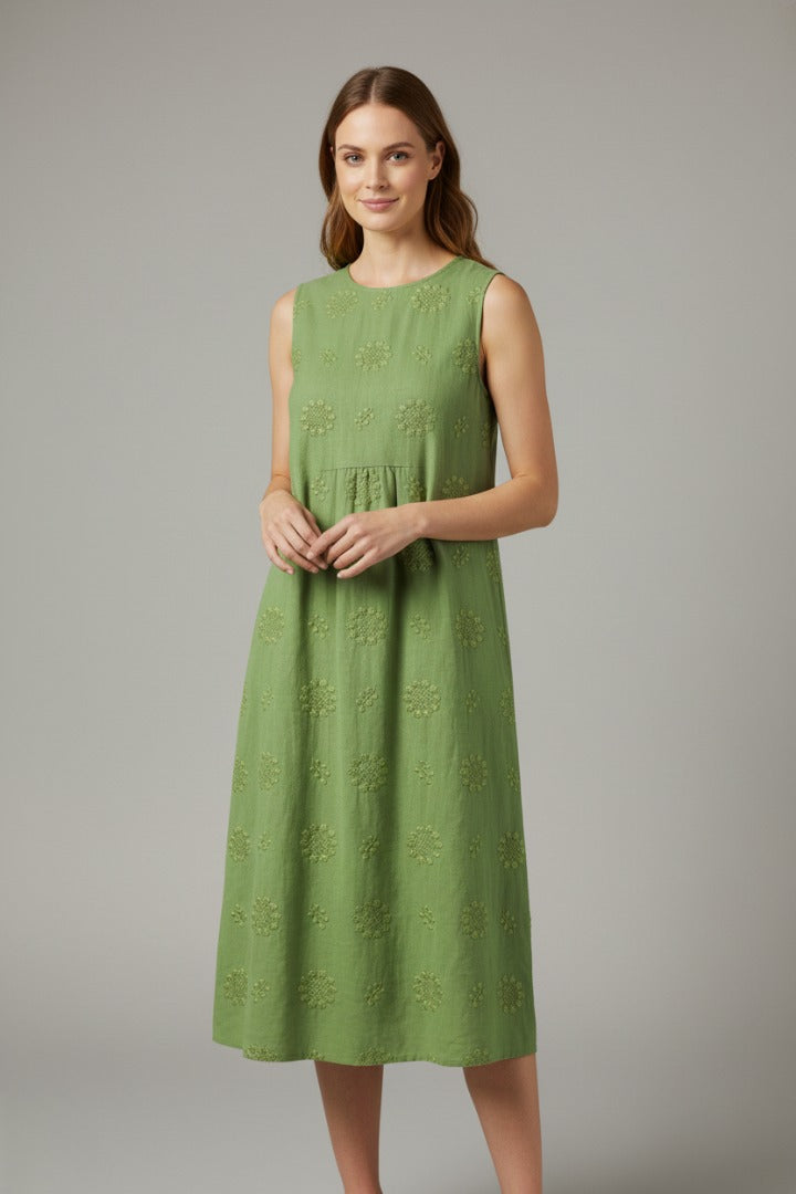 Sleeveless A Line Midi Dress