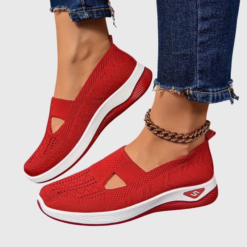 Women's Platform Knit Sneakers - Red