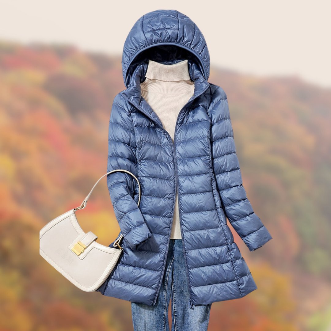 Women's Puffer Coat - Blue