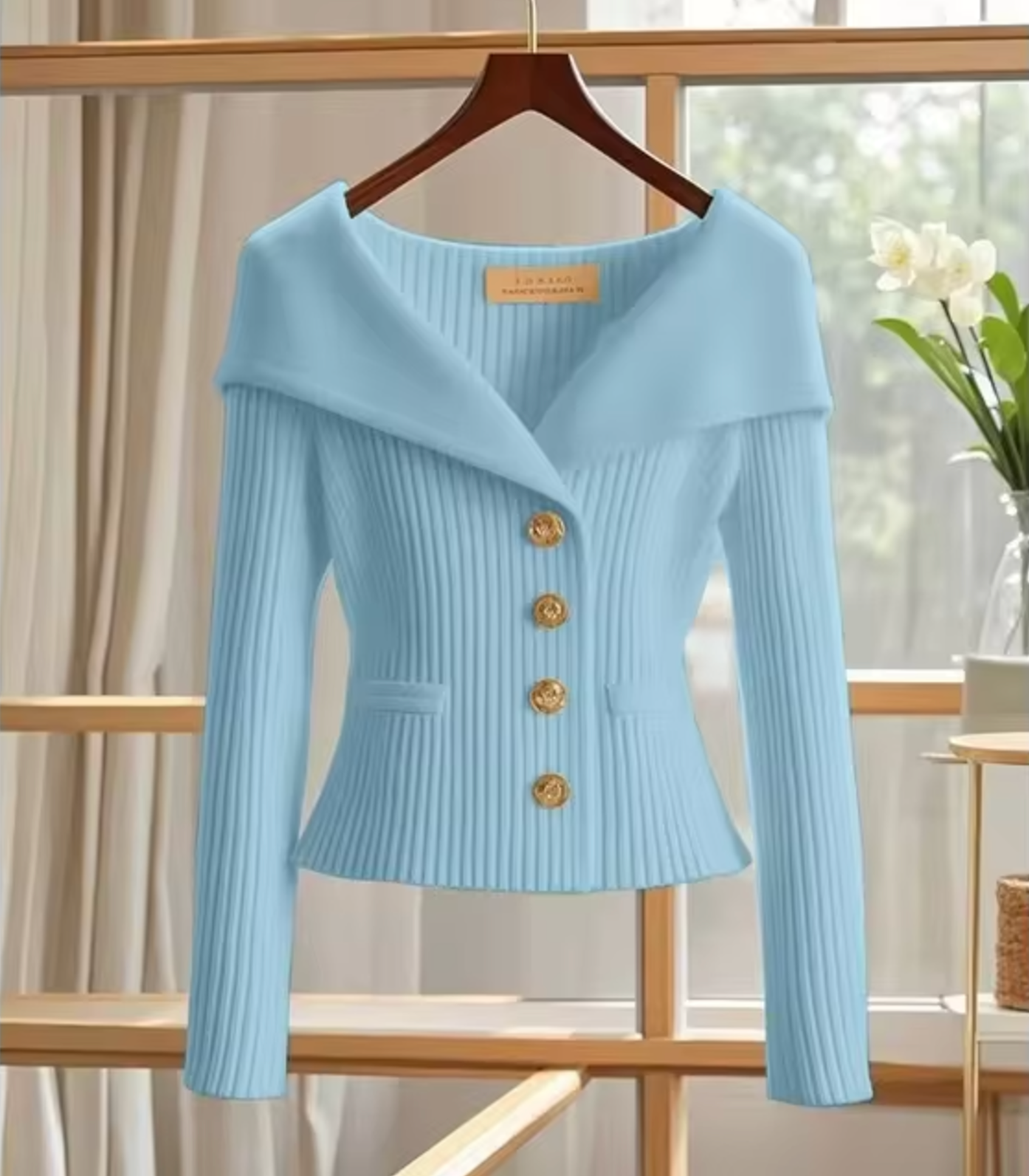 Aurora Women's Ribbed Off Shoulder Cardigan 1