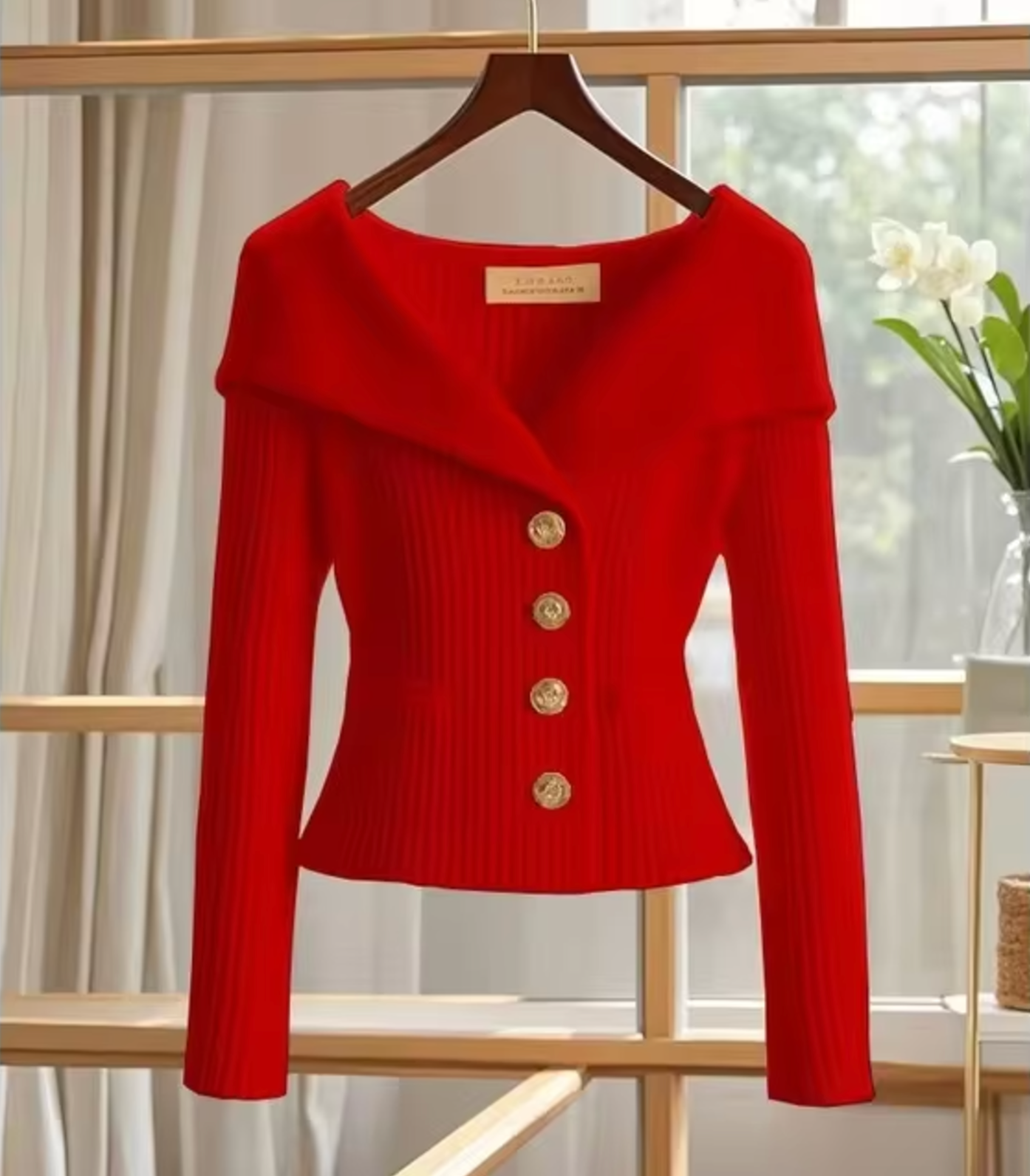 Aurora Women's Ribbed Off Shoulder Cardigan 4