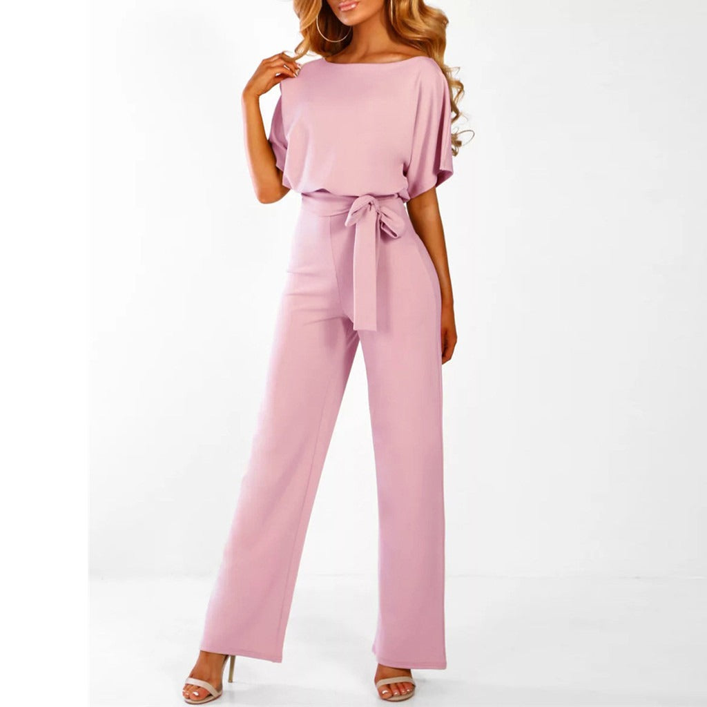 Ava Women's Wide Leg Belted Jumpsuit 6