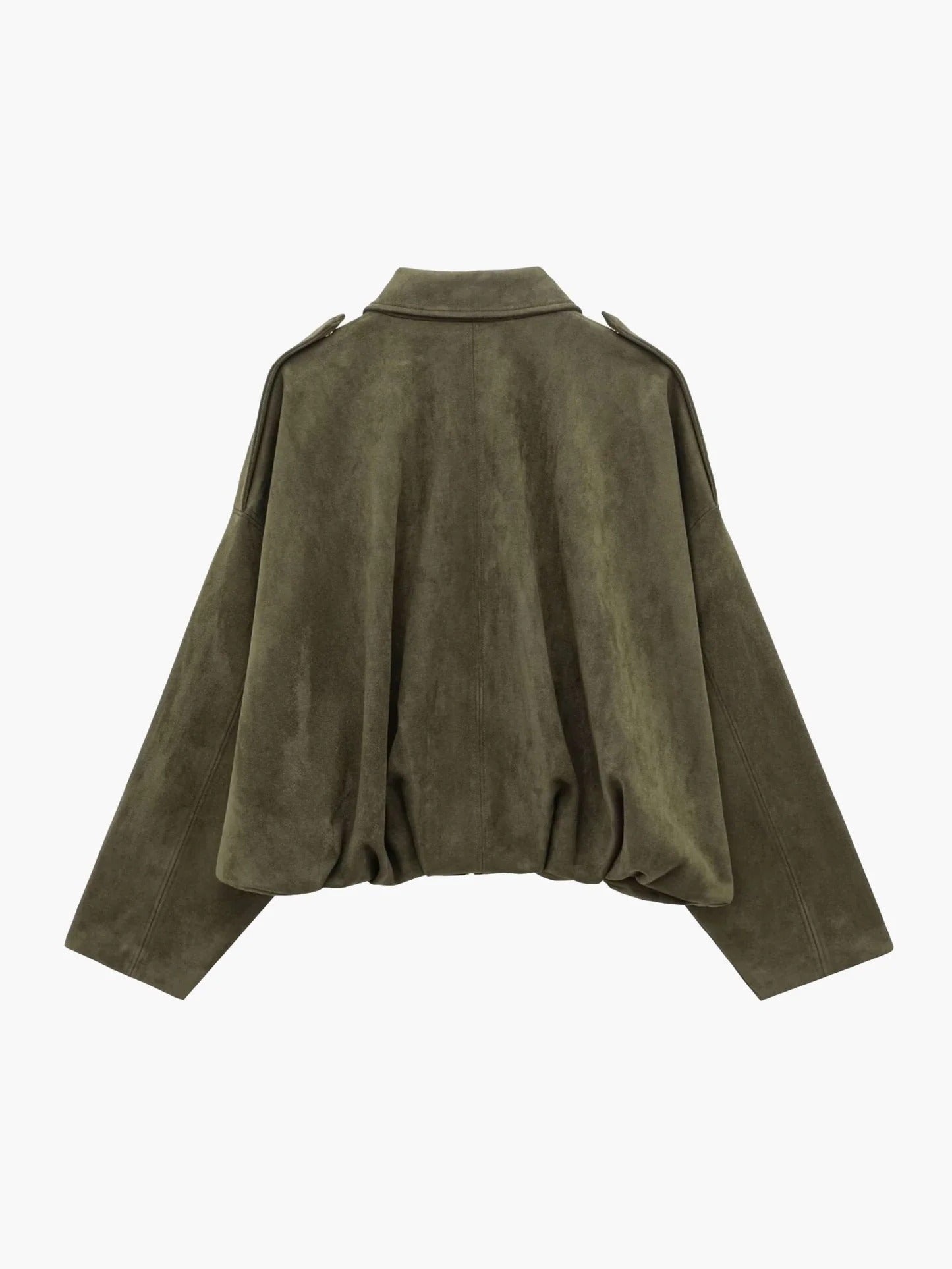 Women's Cropped Suede Bomber Jacket