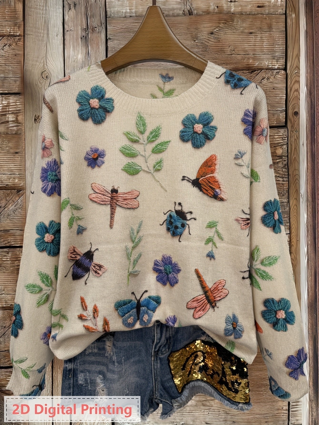 Women's Floral Pullover Sweater