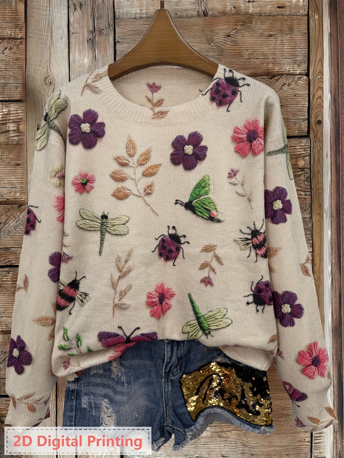 Women's Floral Pullover Sweater
