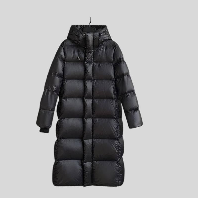 Women's Hooded Long Puffer Coat - L