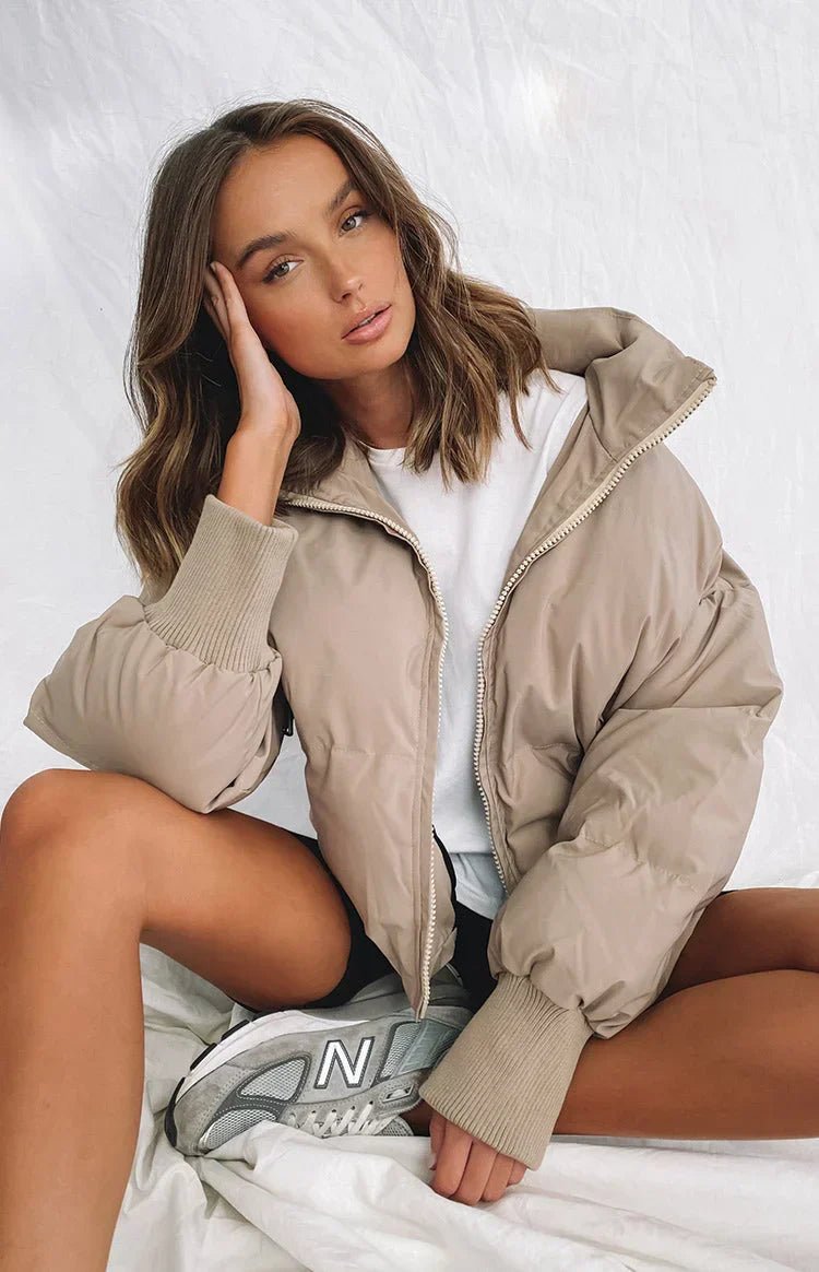 Women's Nylon Cropped Puffer Jacket