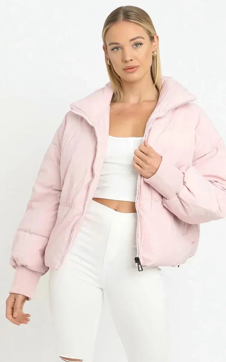 Women's Nylon Cropped Puffer Jacket