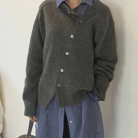 Women's Oversized Knit Cardigan - Gray