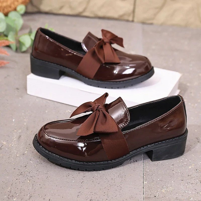 Women's Patent Leather Bow Loafers