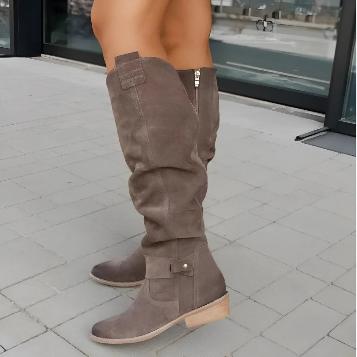 Women's Suede Knee-High Slouch Boots