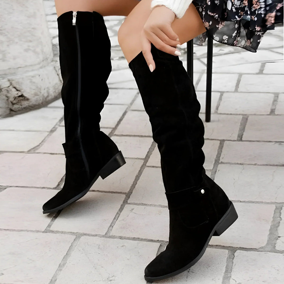 Women's Suede Knee-High Slouch Boots