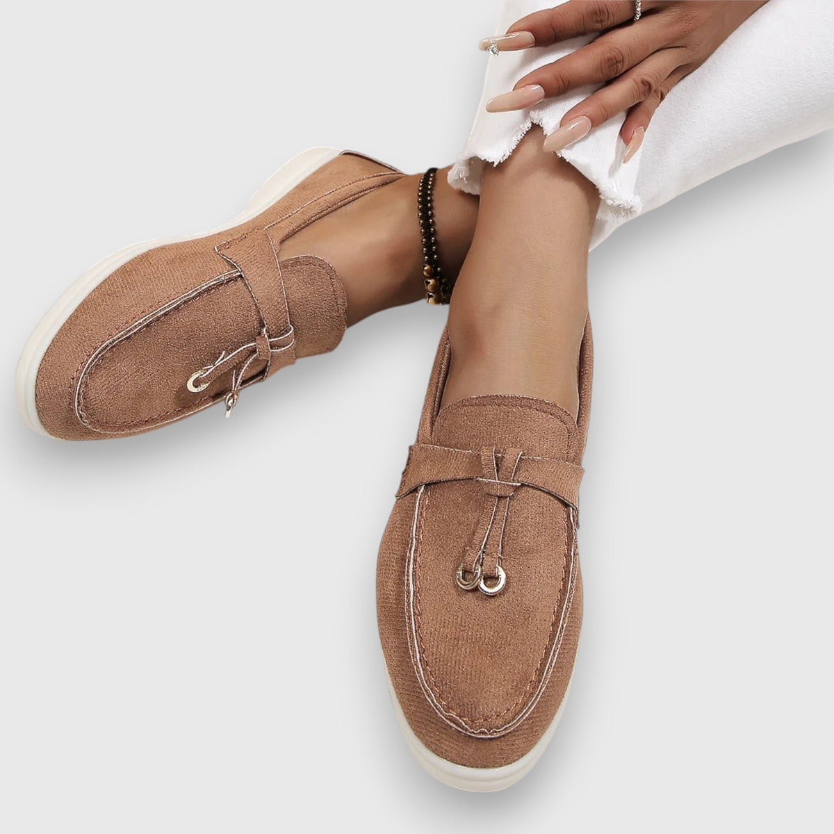 Women's Suede Slip-On Loafers - Brown