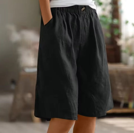 Baggy Knee Length Shorts - Black