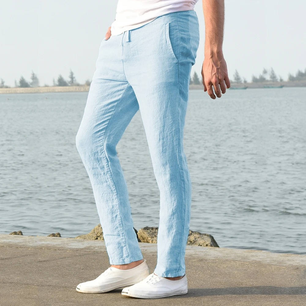Barnaby Men's Linen Drawstring Trousers 2