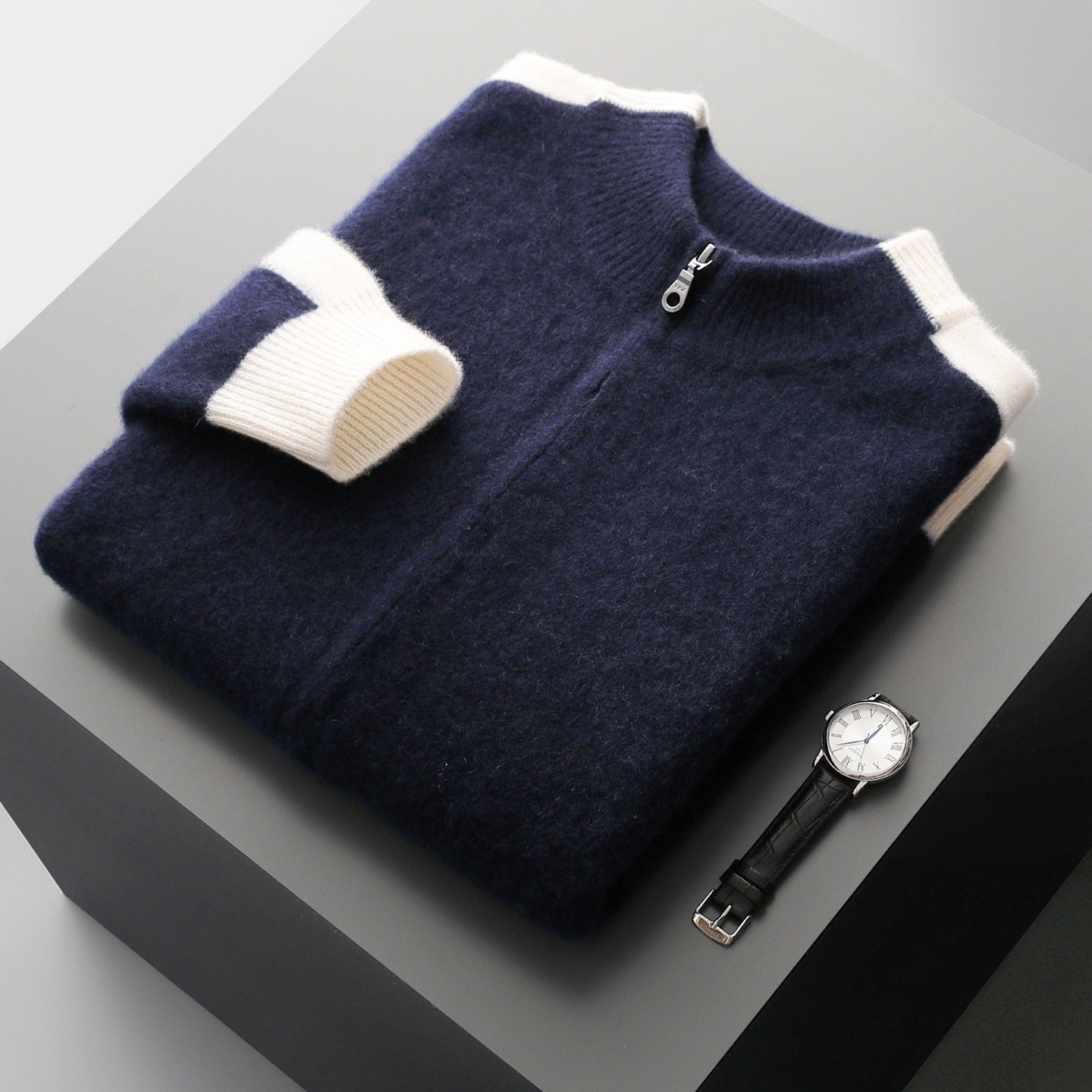 Bartholomew Men's Wool Zip Up Sweater 2