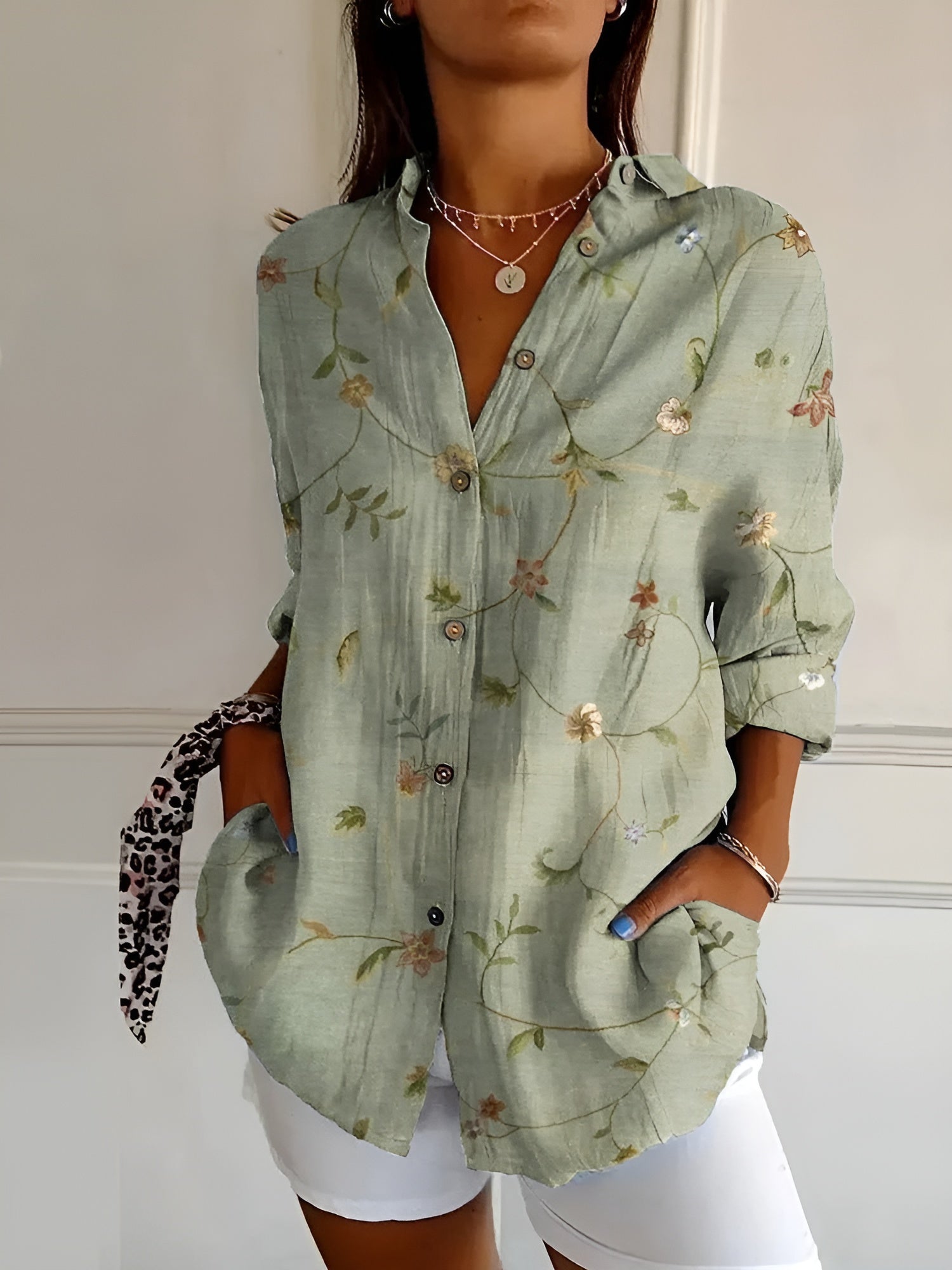 Beatrice Women's Printed Long Sleeve Blouse 2