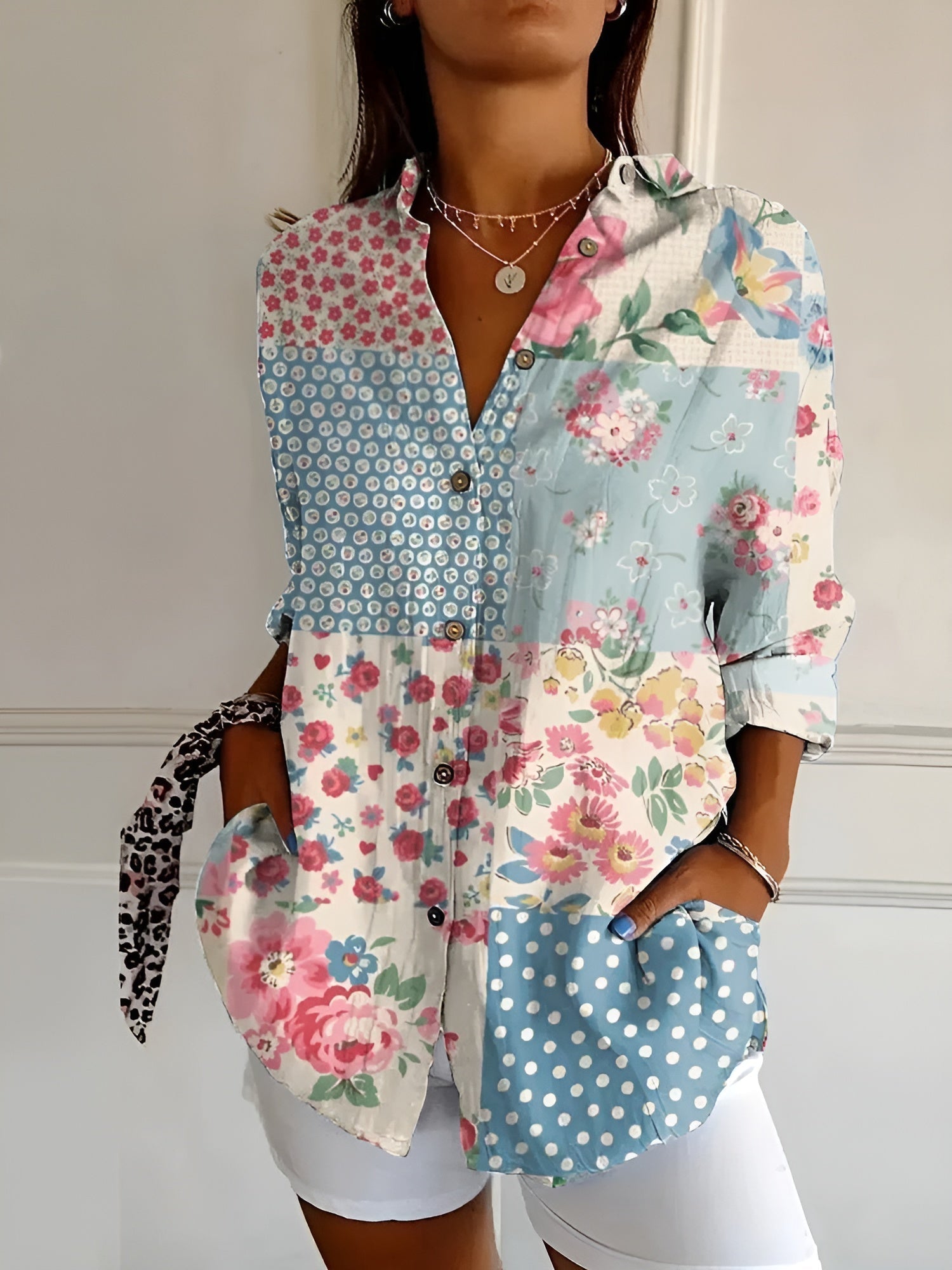 Beatrice Women's Printed Long Sleeve Blouse 3