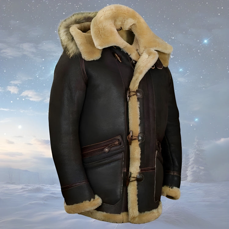 Blake Men's Sheepskin Shearling Hooded Jacket 1