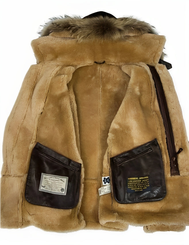 Blake Men's Sheepskin Shearling Hooded Jacket 2