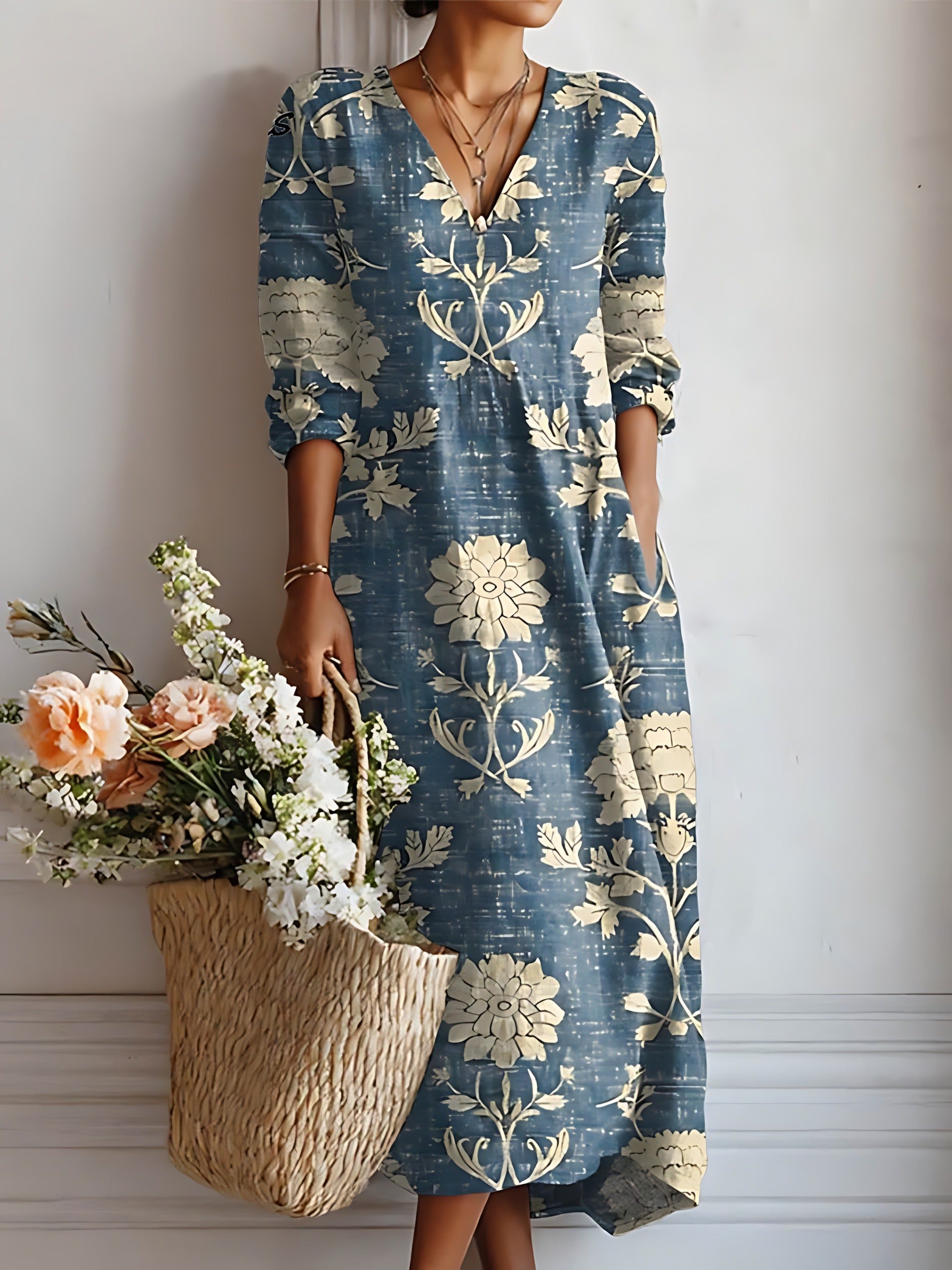 Boho Floral Midi Dress