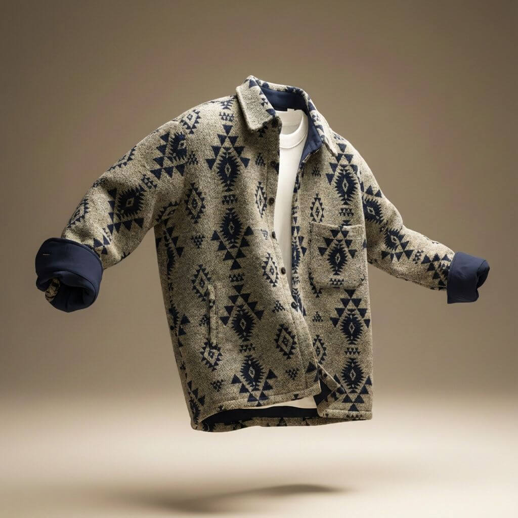 Brett Men's Printed Fleece Zip Up Jacket 1