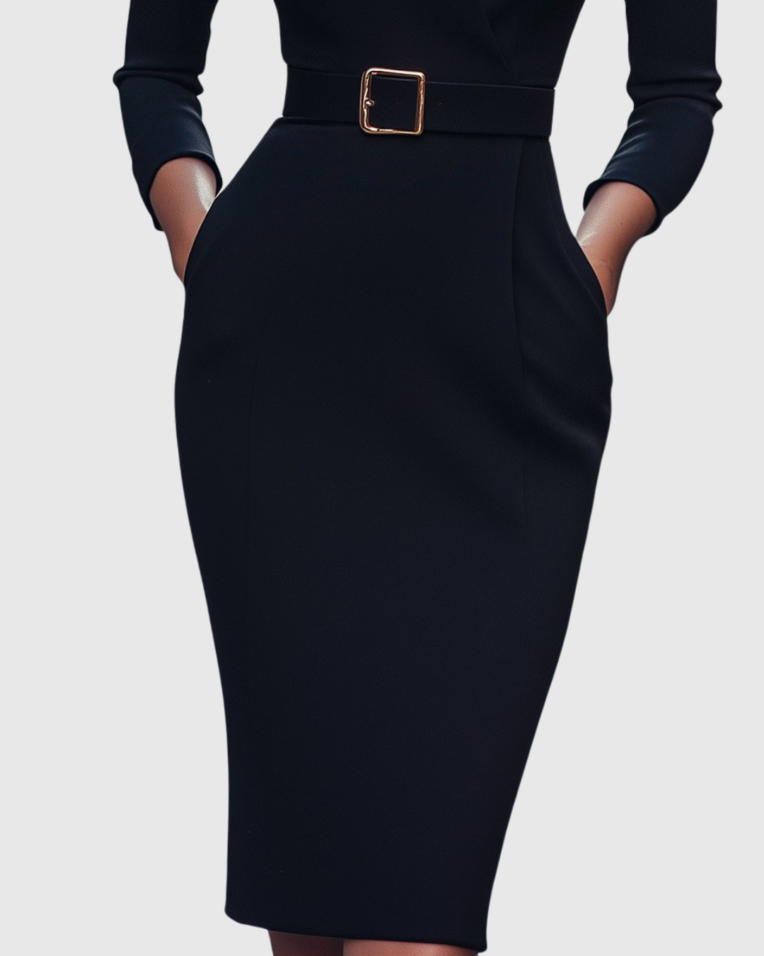 Brooke Women's Belted Long Sleeve Midi Dress 4