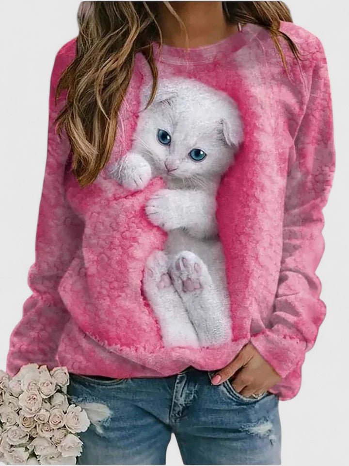 Women's Knit Graphic Sweatshirt - Pink