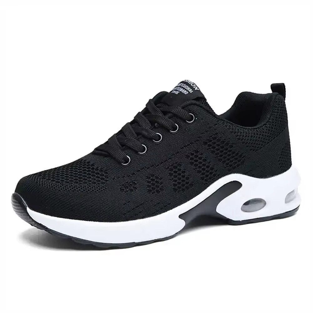 Women's Knit Running Sneakers - Black