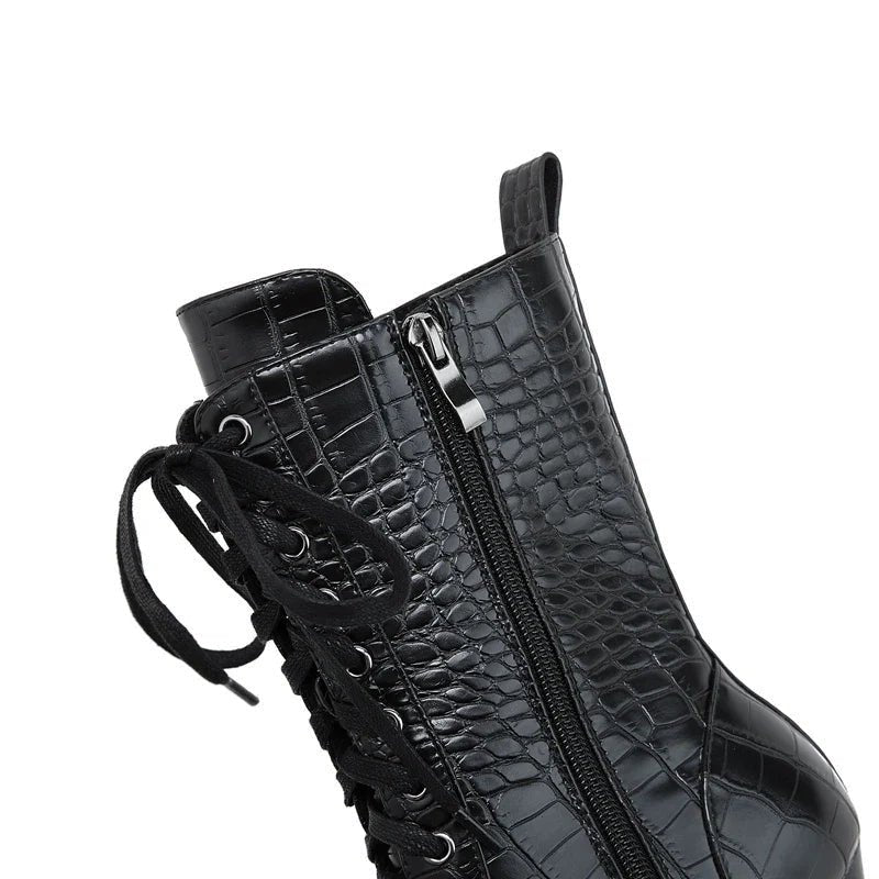 Women's Leather Lace-Up Ankle Boots