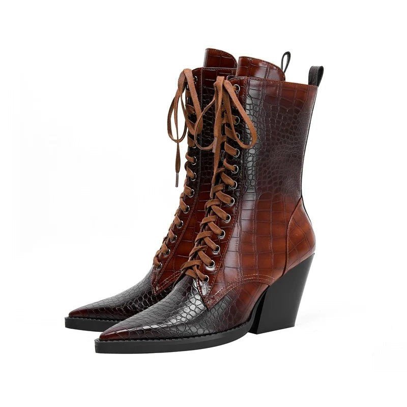 Women's Leather Lace-Up Ankle Boots