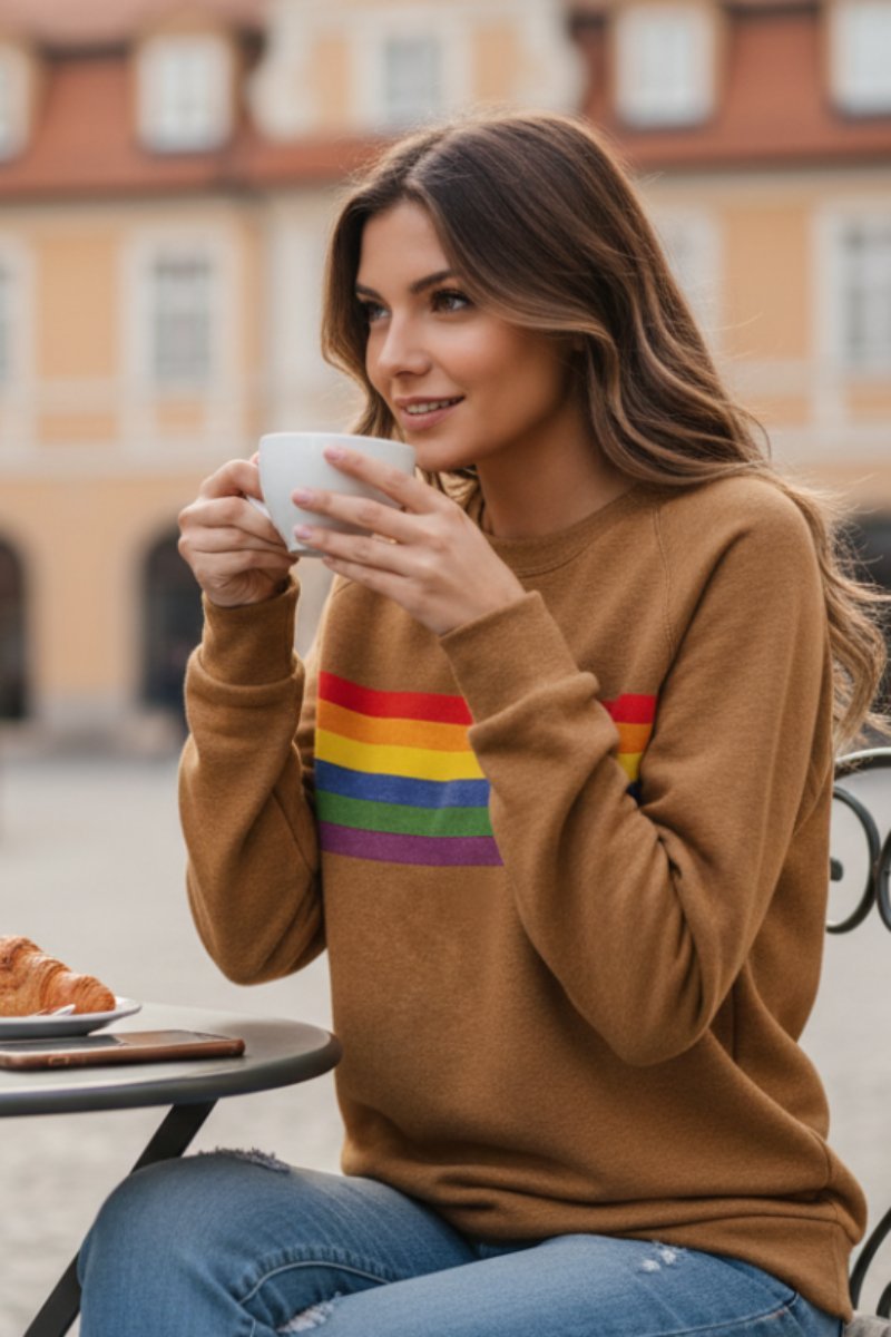 Women's Striped Crewneck Sweatshirt