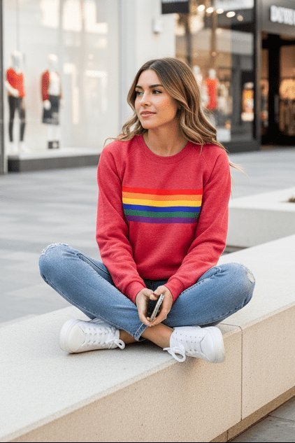 Women's Striped Crewneck Sweatshirt